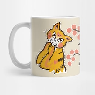 Cute Folk Ginger Cat Mug